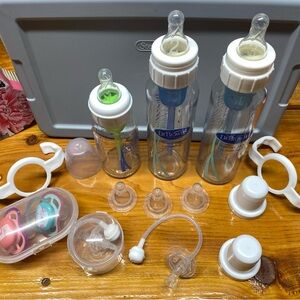 Dr Brown’s Anti Colic Glass Baby Bottles, Nipples 1,2,3,Y, Straws & Binkies